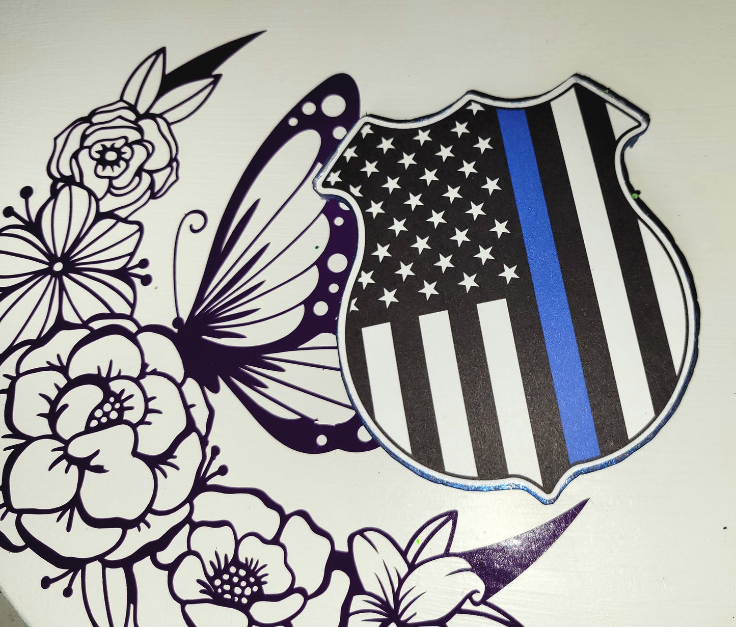 Blue line police sheild