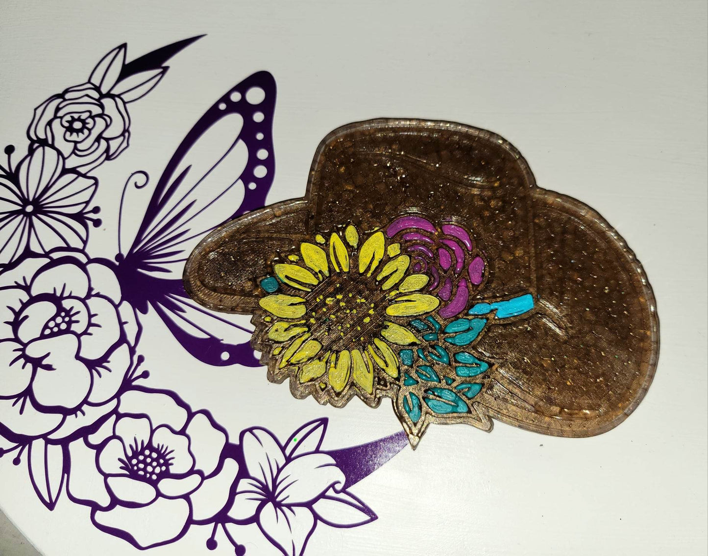 Floral cowboy hat