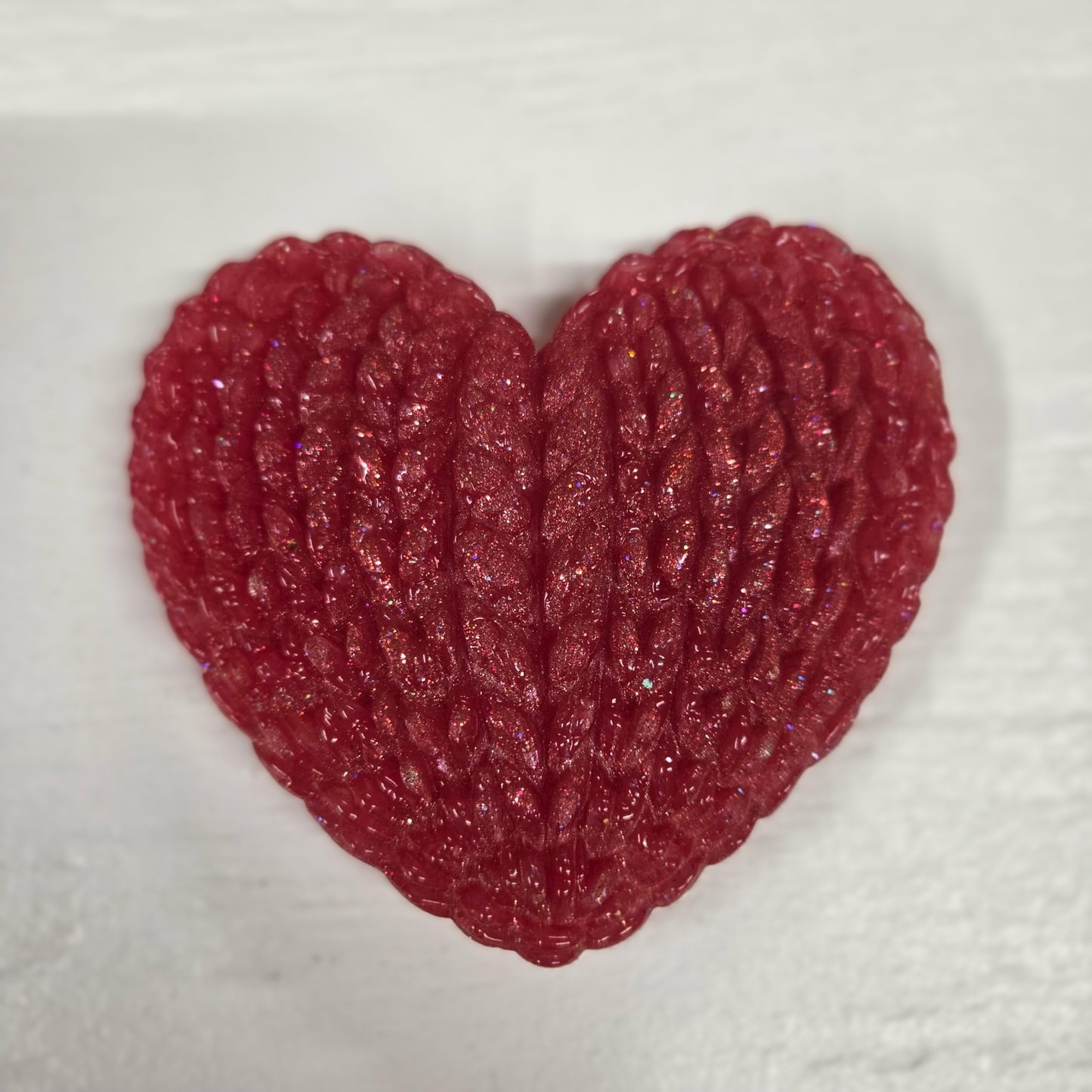 3D Faux Cable Knit Heart