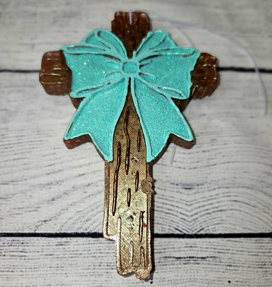 Cross with bow- bow color can be changed otherwise will be random