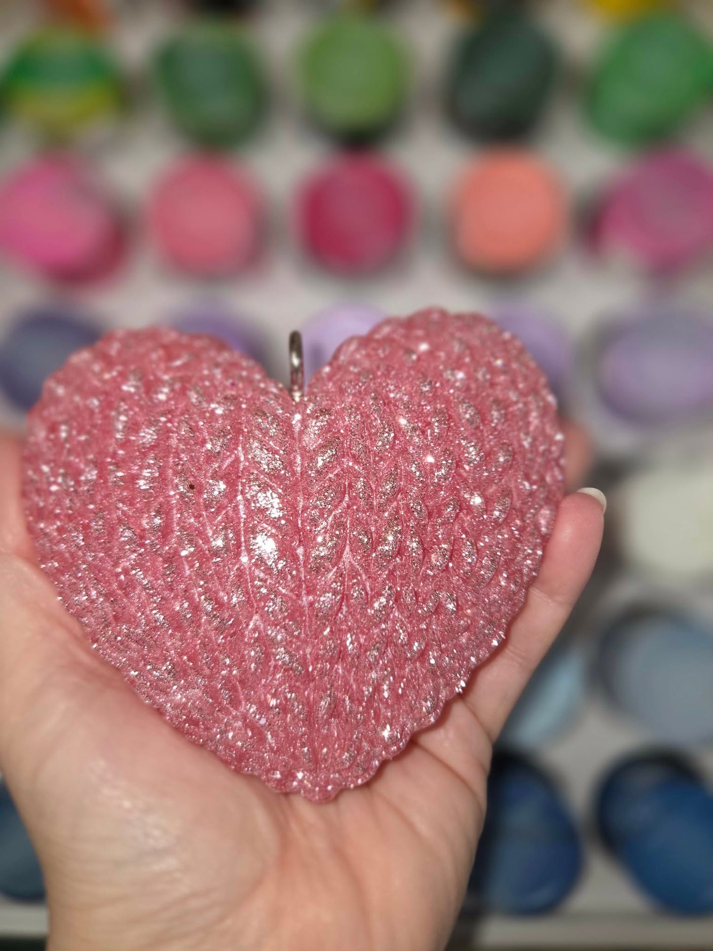 3D Faux Cable Knit Heart