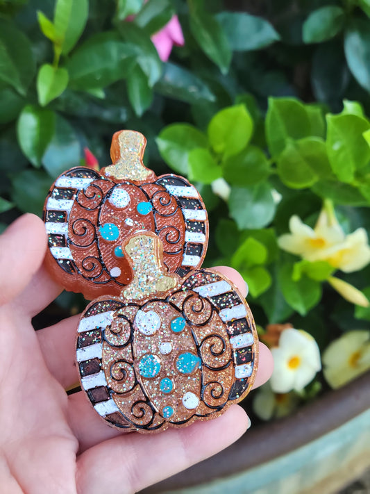 Mini decorated pumpkin vent clips