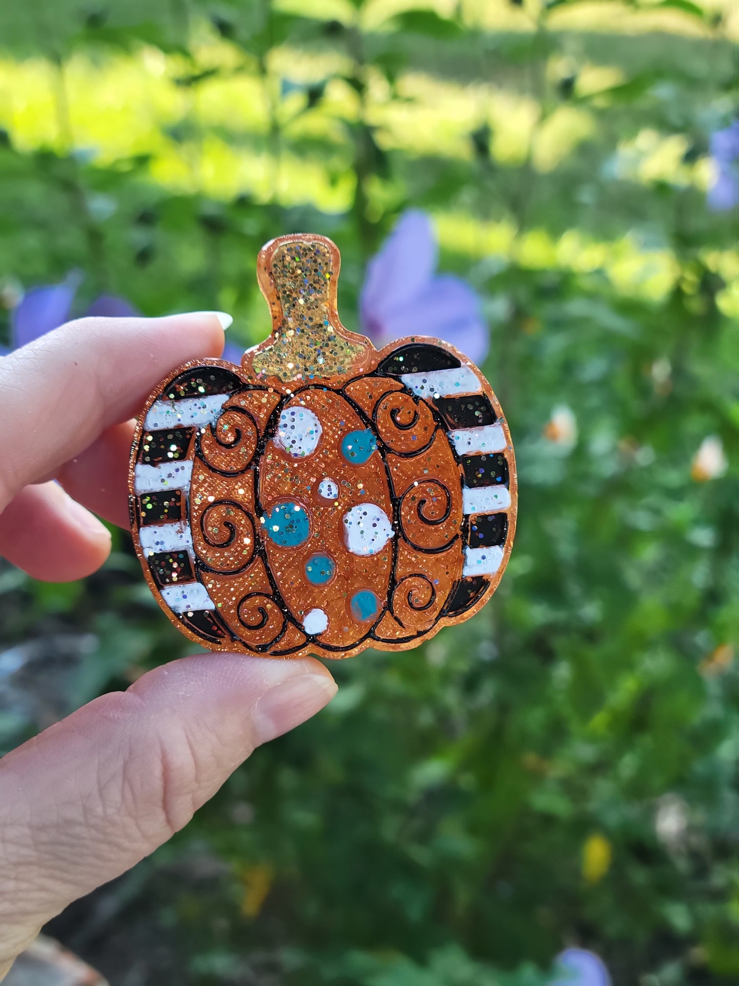Mini decorated pumpkin vent clips