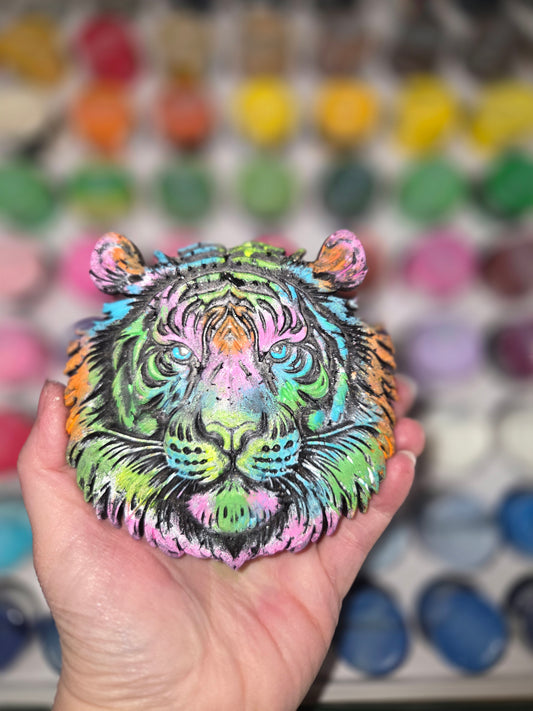3D Tiger- Lisa Frank rainbow theme