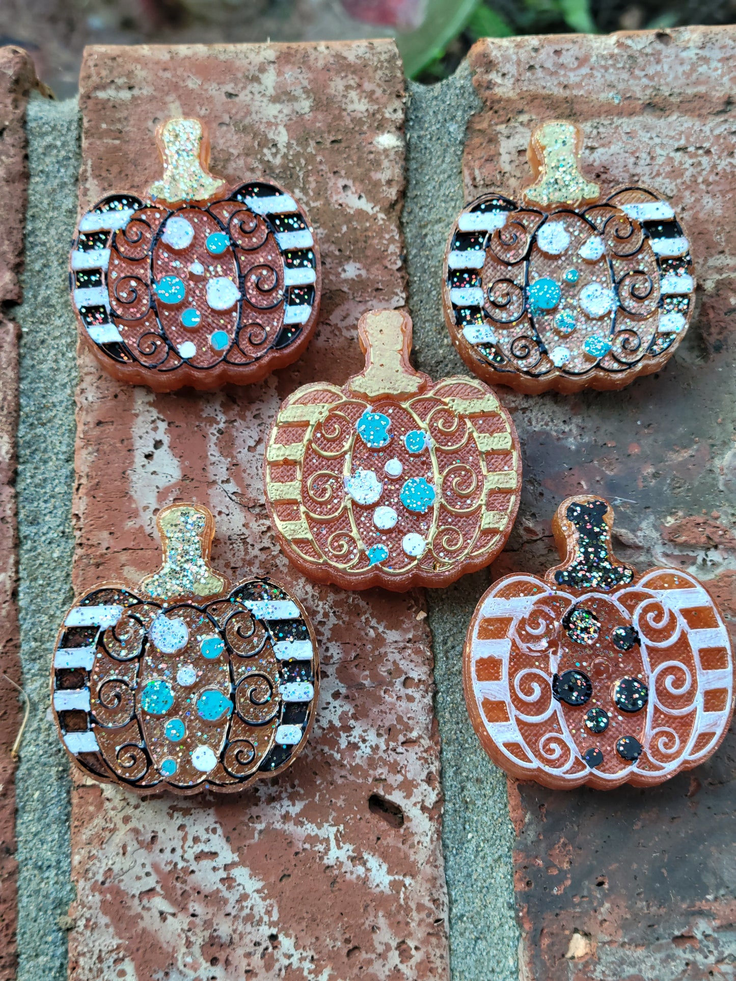 Mini decorated pumpkin vent clips
