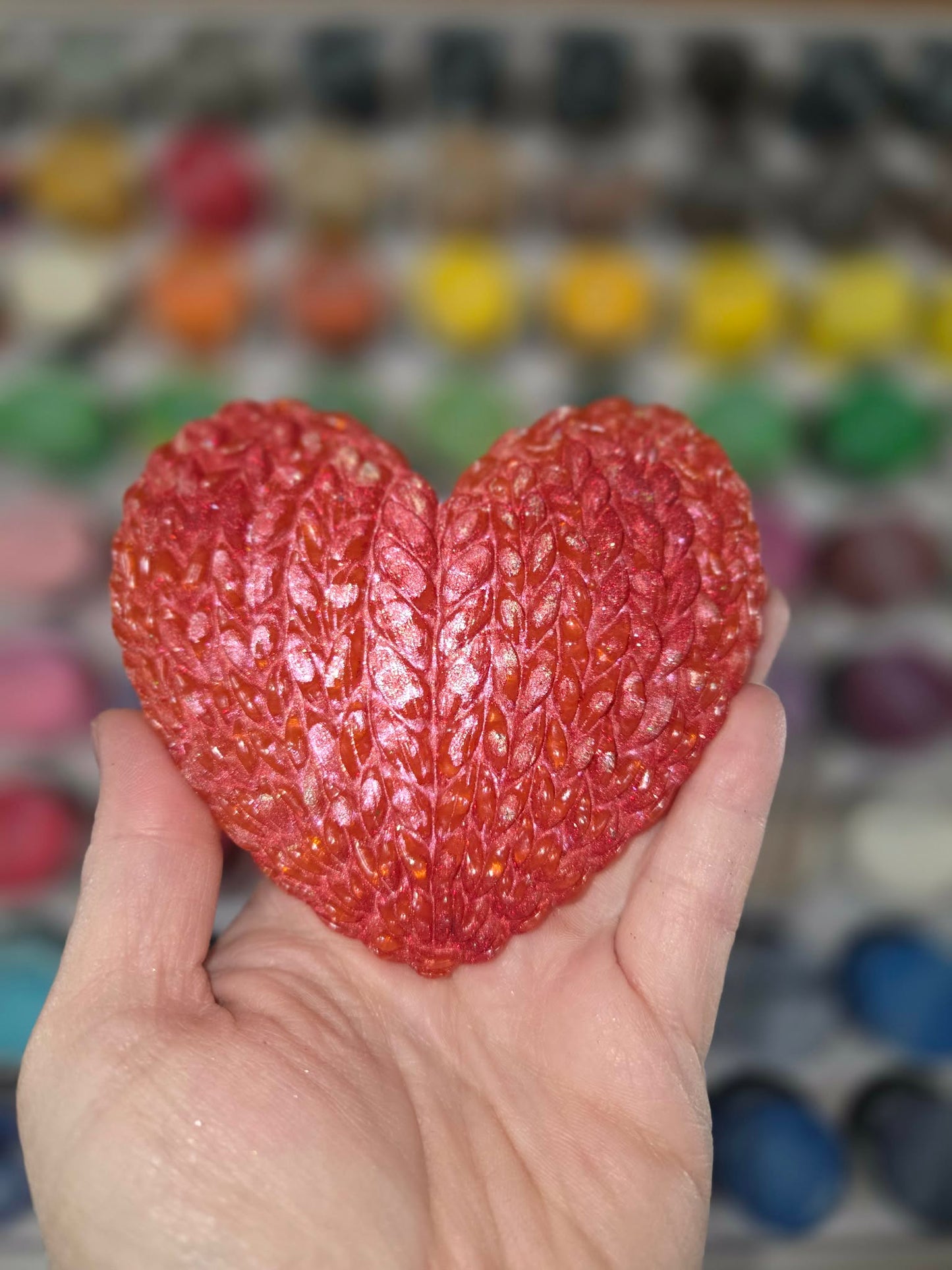 3D Faux Cable Knit Heart