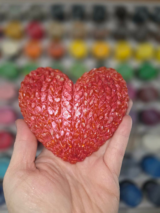 3D Faux Cable Knit Heart