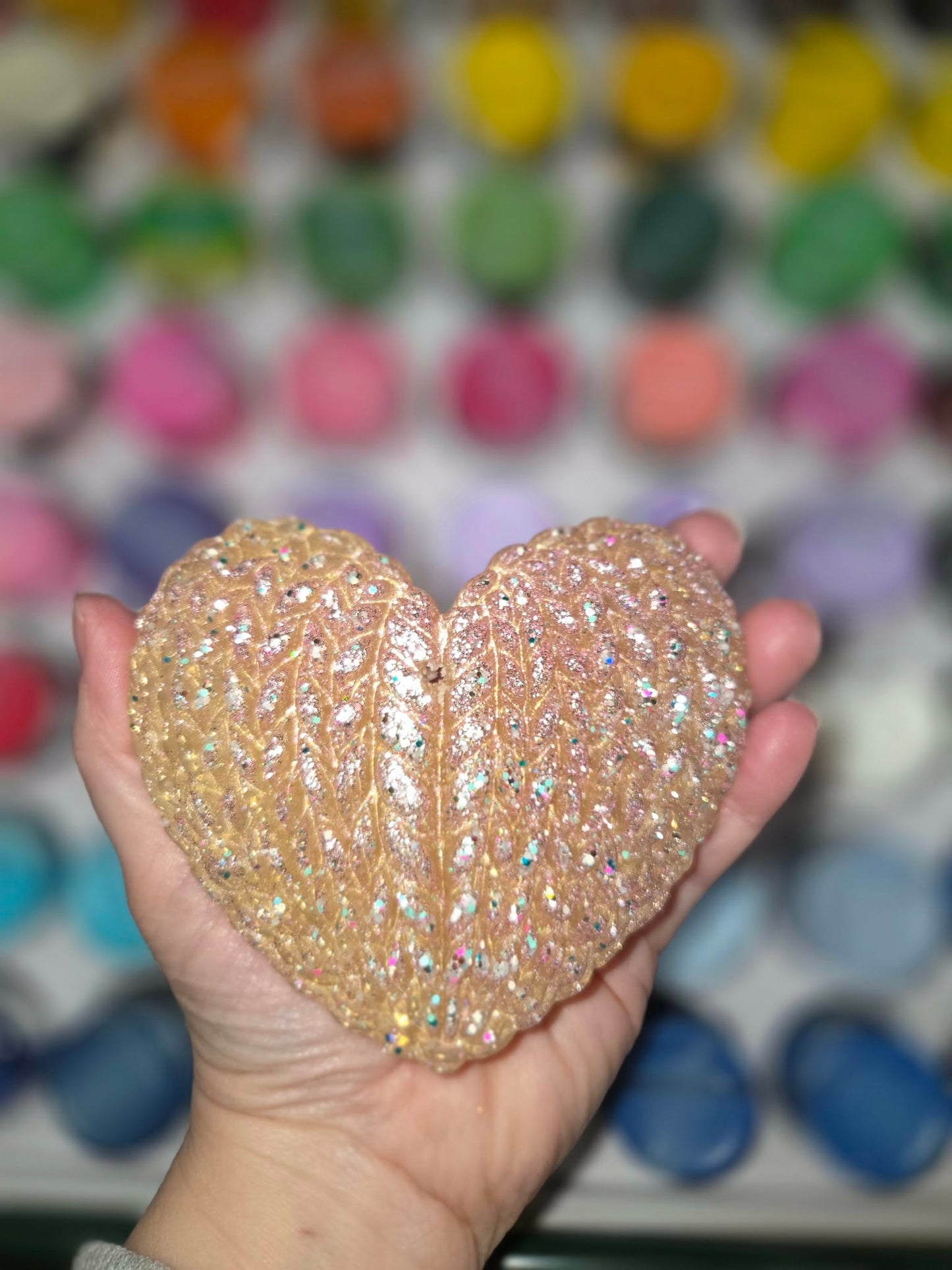 3D Faux Cable Knit Heart