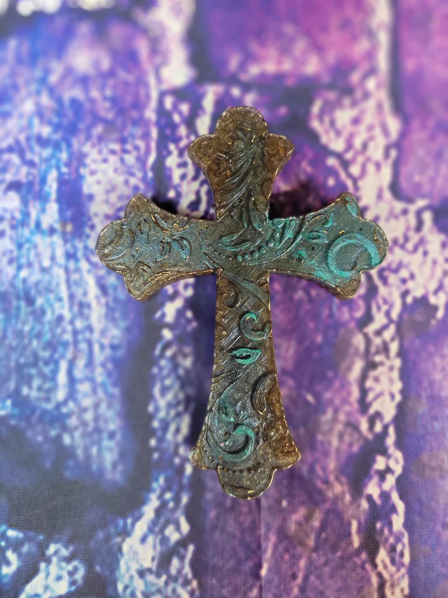 Leather tooled cross